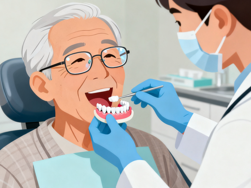 Principles of protection for middle-aged and elderly people with dental crowns